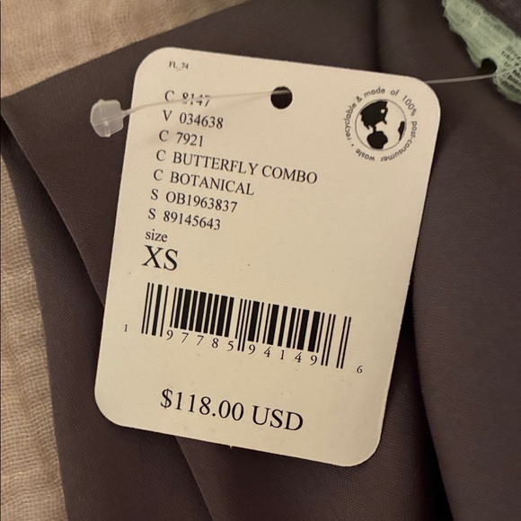 Free People Intimately Taupe/Brown and Green Lace slip dress - Picture 8 of 10